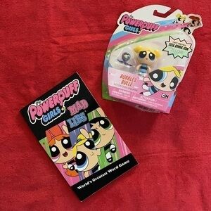 NWOT Powerpuff Girls/Bubbles Action Figure and Unused Powerpuff Girls Mad Libs